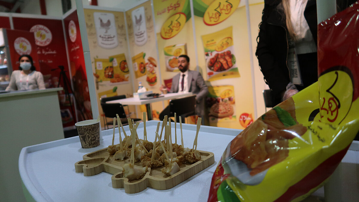 Food on offer at Erbil's Agro Pack International Exhibition. (Photo: Goran Sabah Ghafour)